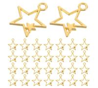 Homoyoyo 100 Breloques Étoiles Dorées Creuses en Alliage Métal pour Fabrication Bijoux, Pendentifs Étoiles Artisanales, Charms Légers 100 Pièces, Accessoires DIY pour Colliers Bracelets