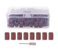 Homoyoyo 100 Embouts de Ponçage pour Ongles en Toile Émeri Résistante à L'usure Tambours de Ponçage Marron pour Manucure et Nail Art Professionnels