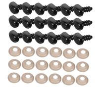 Homoyoyo 100 Ensembles Dog Nose with Washers for Crochet Plush Toys Stuffed Animals and Doll Making Easy to Use and Realistic Design