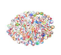 Homoyoyo 100 Pièces Cabochons en Verre De Noël 20mm - Flatback Colorés pour Bricolage Et Artisanat - Décoration Mosaïque Et Fabrication De Bijoux