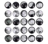 Homoyoyo 100 pièces Cabochons Verre Imprimé Lune Éclipse Patchs Décoratifs pour Bijoux DIY Motifs Lunaires Variés pour Créations Univers Thématique