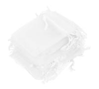 Homoyoyo 100 pièces Lot de Pochettes Organza Transparentes à Cordon pour Rangement Bijoux Petits Objets Mariage Anniversaire Fête