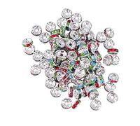 Homoyoyo 100 pièces Perles Intercalaires Strass Multicolores pour Bijoux DIY Accessoires de Fabrication de Bracelets et Colliers Mélangé