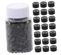 Homoyoyo 1000 pièces Perles Silicone pour Dreadlocks et Tresses Anneaux Micro Lien pour Extensions Cheveux Accessoires Coiffure Faciles à Utiliser pour Fêtes et Mariages Lot de Noir