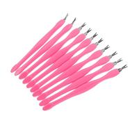Homoyoyo 10pièces Outils Manucure Professionnels Repousse Cuticules Double-usage Poussoir Et Coupe-cuticules Acier Inoxydable Accessoires Pour Ongles Salon Et Maison Rose