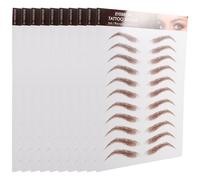 Homoyoyo 12 feuilles Autocollants Sourcils Étanches Transfert Maquillage Sourcils Authentiques Forme Rapide et Irréguliers Teinte Marron Naturelle