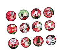 Homoyoyo 12 Pièces Boutons Verre pour Bijoux Diy Breloques Noël pour Bracelets et Décorations Accessoires de Bijouterie Festifs