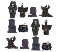 Homoyoyo 12 Pièces Décorations Tombeaux et Cercueils Effrayants pour Table Intérieure et Jardin Extérieur Accessoires de Fête Thème Cimetière