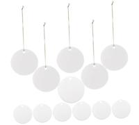 Homoyoyo 12 Pièces Étiquettes à Peindre Céramique Rondes DIY Pendentifs Ornements Ronds Vierges Double Face pour Décoration Créative et Cadeaux Personnalisés