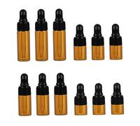 Homoyoyo 12 pièces Lot de Mini Flacons Verre avec Pipette Bouteilles Vides pour Huiles Essentielles et Chimie Bouchon Étanche Portable et Durable