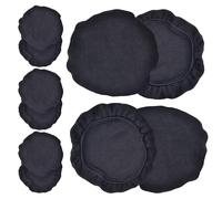 Homoyoyo 12pcs Protège-écouteurs en Tissu Noir pour Casque Audio, Coussinets Oreille Extensibles et Réutilisables, Housses Lavables Adaptées aux Casques Audio