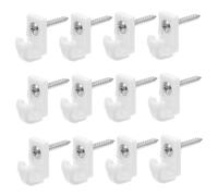 Homoyoyo 12pièces Clips Muraux Plastique Blanc pour Étagères Filaires Supports De Rangement avec Vis Et Tubes Extension pour Aménagement De Placard