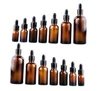 Homoyoyo 14 Pièces Filtres Compte-gouttes Pour Huiles Essentielles Flacons Vides Verre Flacons à Huile Essentielle Bouteilles Pour Liquide Cosmétique Marron