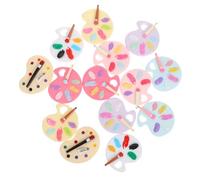 Homoyoyo 14 Pièces Mini Ornements Résine Palette Dartiste Accessoires Diy Décoration Clips Cheveux Téléphone Flatback Charms Cartoon