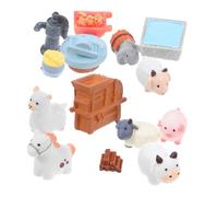 Homoyoyo 14 Pièces Miniatures Animaux de Ferme Résine Figurines Miniatures de Mouton Vache Cheval Chien Âne de Foin et Grange pour Micro Jardin de Fée et Décor de Paysage
