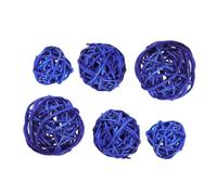 Homoyoyo 15 Pièces Boules de Rotin Bleu Foncé Décoration Suspendue Mariage Noël Maison Jardin Ornement Naturel Osier