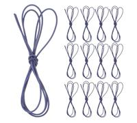 Homoyoyo 15 Pièces Lot de 15 Élastiques en Nylon Bleu pour Carnet de Notes, Corde Élastique Flexible 1,5 Mm X 1 M, Accessoires de Papeterie Pratiques pour Voyages, Scrapbooking et