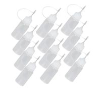 Homoyoyo 15 pièces Lot de Flacons Plastique Applicateurs avec Embout Aiguille Bouteille de Colle Vide Compressible pour Précision Bricolage DIY Quilling et Projets Artistiques