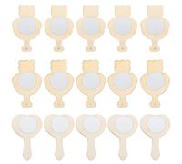 Homoyoyo 15 pièces Miroirs Bois à Peindre Miroirs à Main Inachevés pour Garçon Fille Kit DIY Léger et Portable Jeux Éducatifs et Activités Créatives