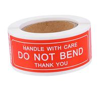 Homoyoyo 150 pièces Étiquettes Autocollantes Rouge Blanc avec Message Handle With Care et Do Not Bend pour Expédition Sécurisée
