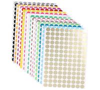 Homoyoyo 16 feuilles Gommettes Rondes Autocollantes Colorées Étiquettes Adhésives Polyvalentes pour Codage Couleur Bureau École Autocollants Autocollants Faciles à Utiliser