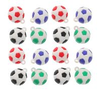 Homoyoyo 16 Pièces Pendentifs Football PVC Mini Breloques pour Bijoux Diy Perles Artisanales pour Fans de Football Couleurs Rouge Bleu Noir Vert