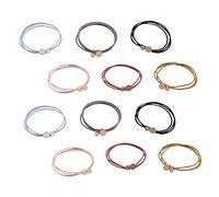 Homoyoyo 18 pcs Élastiques à Cheveux Rétro Accessoires Coiffure Lot de Noir Rouge Brique Rose Coréen Bleu Gris