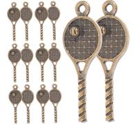 Homoyoyo 18 pcs Lot de Breloques Raquette Tennis Vintage Accessoires DIY pour Colliers et Bracelets Pendentifs Décoratifs pour Bijoux Artisanaux