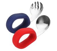 Homoyoyo 1Ensemble Cuillères et Fourchettes pour Garçon Fille Inoxydable et Ustensiles Apprentissage Ergonomiques pour Tout Vaisselle Compacte et