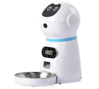 Homoyoyo 1ensemble Distributeur Automatique Croquettes Chat avec Minuterie Digitale et Enregistrement Vocal Mangeoire Intelligente USB Résistante et Facile à Installer pour Alimentation