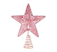 Homoyoyo 1Pc Iron Art Ornament Beautiful Tree Star for Christmas (Pink)