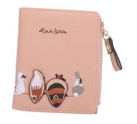 Homoyoyo 1pc Portefeuille Imprimé Créatures Petit Portefeuille pour Femme Renard Portefeuille Lapin à Main Petits Sacs à Main à Bandoulière pour Femmes Crédit Titulaires Faux Cuir Rose