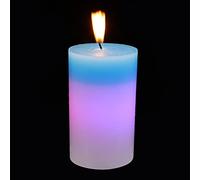 Homoyoyo 1pièce Bougie LED Cire Réelle avec Lumière Changeante pour Décoration De Dîner Et Ambiance Romantique Bougie De Fête Et Mariage Couleur Bleue