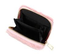 Homoyoyo 1Pièce Elegant Plush Zipper Wallet for Short Rainbow Patch Handheld Purse Cute Portable Coin Holder for Students