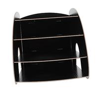 Homoyoyo 1pièce Organisateur De Bureau Bois Avec Design Éventail Étagère De Rangement Pratique Pour Documents Et Fournitures De Bureau Couleur Noire