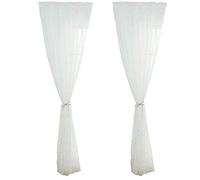 Homoyoyo 1pièce Rideaux Voilés Étoilés avec Œillets De Fenêtre Romantique pour Chambre De Fille Panneaux Décoratifs Tulle Transparent Blanc