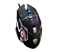 Homoyoyo 1pièce Souris De Jeu Mécanique Lumineuse avec Niveaux Dpi Réglables pour Pc Souris Ergonomique De Bureau Gaming Métal Noir