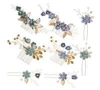 Homoyoyo 2 Ensemble Pins Cheveux Décoratifs Mariage Avec Perles Fleurs Accessoires Cheveux Pour Femmes Fourchettes Chignon Long