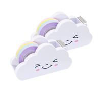 Homoyoyo 2 Ensembles Distributeur de Ruban Adhésif Portable Support Découpeur de Ruban Fun Plastique Organisateur de Bureau Élégant et Pratique pour Usage Domestique et Professionnel