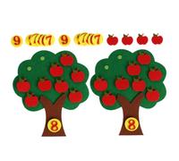 Homoyoyo 2 ensembles Jeu Éducatif Mathématique Pommes Feutre Appariement Digital pour Maternelle Apprentissage Additions et Soustractions pour Bébés et Tout Petits