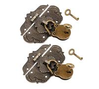 Homoyoyo 2 Ensembles Lot de Serrures Vintage avec Mini Cadenas Fermoirs Décoratifs pour à Dos Boîte à Bijoux et Coffret de Rangement Loquets Sécurisés et Élégants pour Usage Intérieur