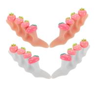 Homoyoyo 2 Ensembles Séparateurs Dorteils Silicone pour Ongles Écarteurs Doux avec Décor Fraise Accessoires Manucure et Pédicure Réutilisables pour Hommes Femmes et la Séparation Polissage