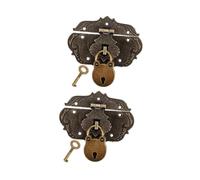 Homoyoyo 2 Ensembles Serrures Vintage Cadenas Miniatures Forme Dours avec Loquet pour Coffres Sacs Boîtes à Bijoux et Décoration Intérieure