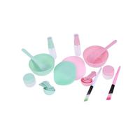 Homoyoyo 2 ensembles Set pour Masque Visage DIY avec Bol Mélangeur Silicone Pinceau Spatule et Cuillère Doseuse Kit Soins Visage Portable Rose Vert Aléatoire Couleur Couleur Aléatoire