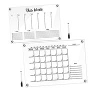 Homoyoyo 2 ensembles Tableau Mémo Effaçable à Sec Acrylique Accessoire Pratique pour Maison et Bureau et Portable Avec Stylo Parfait pour Messages et