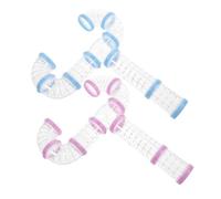 Homoyoyo 2 Ensembles Tunnels pour Hamster Transparent DIY Rose Bleu Extension Extérieure pour Cage avec Tubes Modulables Résistants Aux Rayures Aire de Jeu Intérieure et Extérieure