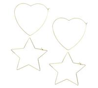Homoyoyo 2 Paires boucles d'oreilles créoles cerceaux centres étoile decoration décoration personnalisée boucles d'oreilles pour les femmes boucle d'oreille coeur cuivre Golden