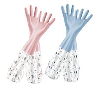 Homoyoyo 2 Paires Moufles de Vaisselle Réutilisables en Pvc, Manchette