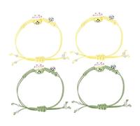 Homoyoyo 2 Pcs Bracelet Tressé Avec Pendentif Chat En Perles Et Cloche - Accessoires Faits Main Pour Femmes Et Idéaux Pour Toutes Occasions
