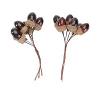 Homoyoyo 2 Pendentifs Pommes de Pin Artificielles de Noël Couleur Café de 6 Têtes Décoration Écologique pour Sapin Accessoires Photo et Décorations Créatives de Fête